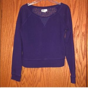 Super soft purple lace back sweater
